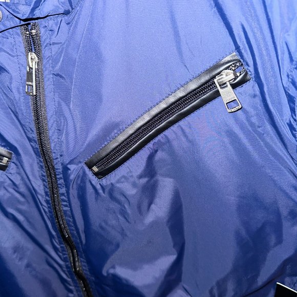 NWT MEN Sz XL SEDUKA Nylon Windbreaker Jacket Asymm MULTI ZIP POCKETS NAVY BLUE! - Picture 9 of 10